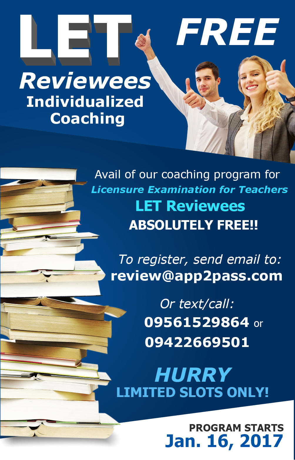 LET Reviewees Invidualized Coaching